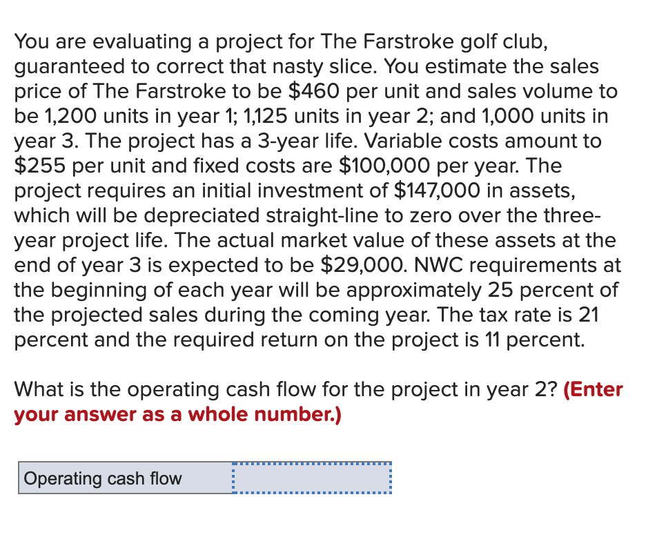 solved-you-are-evaluating-a-project-for-the-farstroke-golf-chegg