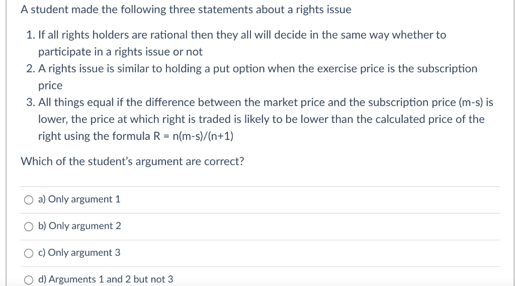 Solved A Student Made The Following Three Statements About A Chegg