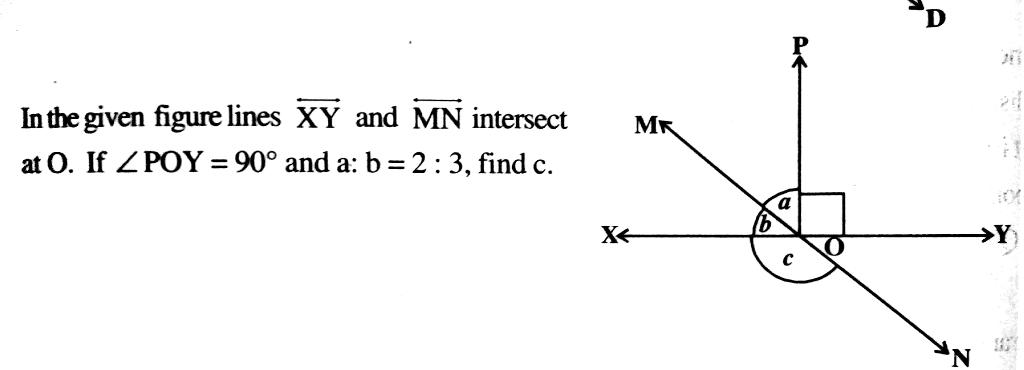 Solved Мк In The Given Figure Lines Xy And Mn Intersect At