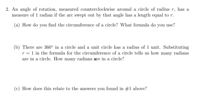 Solved 2. An angle of rotation, measured counterclockwise | Chegg.com