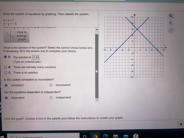Solved Solve The System Of Equations By Graphing Then Chegg Com