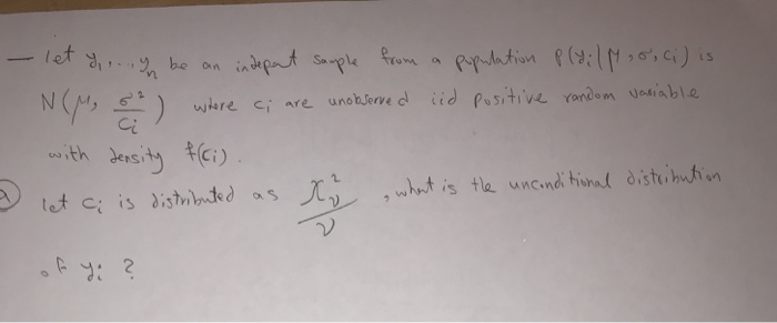 Solved GL with density Let ylmon be an independent sample | Chegg.com