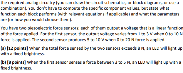 Solved the required analog circuitry (you can draw the | Chegg.com