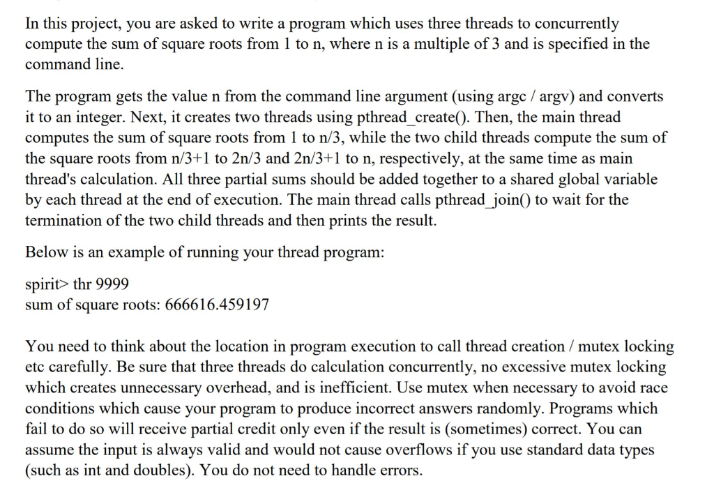 In this project, you are asked to write a program | Chegg.com