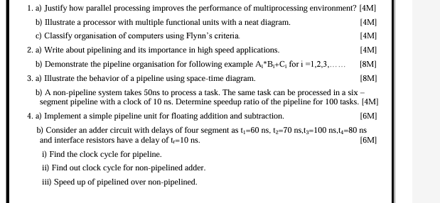 Solved a) ﻿Justify how parallel processing improves the | Chegg.com