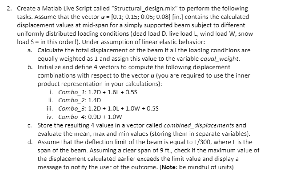 2. Create a Matlab Live Script called | Chegg.com