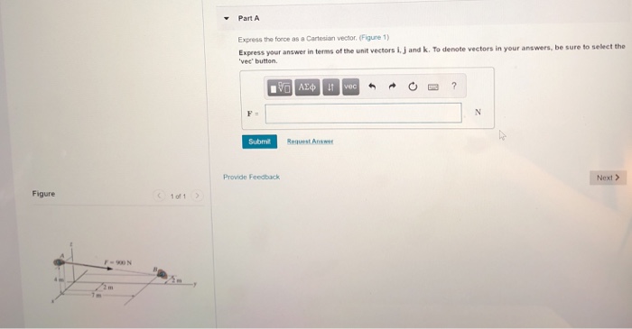 Solved Part A Express The Force As A Cartesian Vector. | Chegg.com