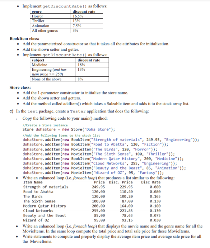 a) Study the following class diagram and then create | Chegg.com