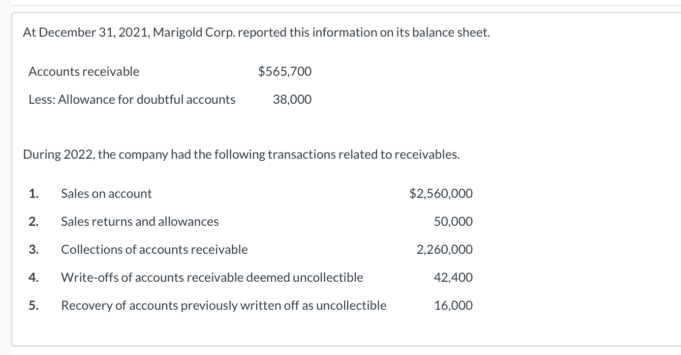 Solved Prepare the journal entry to record bad debt expense | Chegg.com