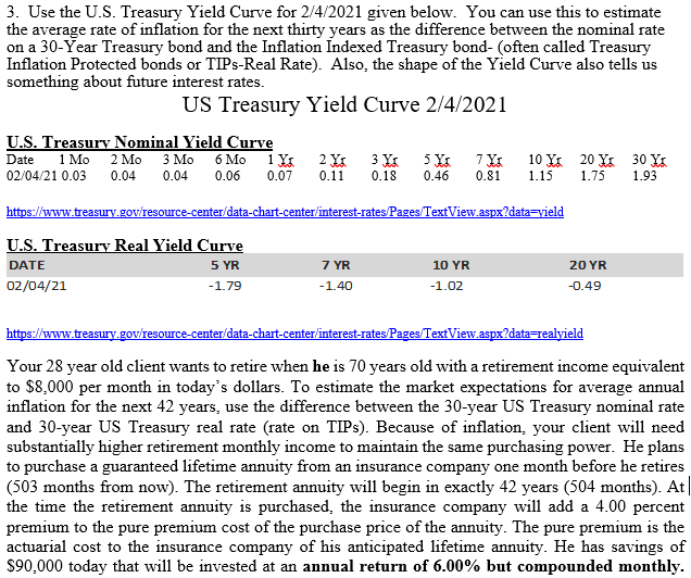 3 Use The U S Treasury Yield Curve For 2 4 21 Chegg Com