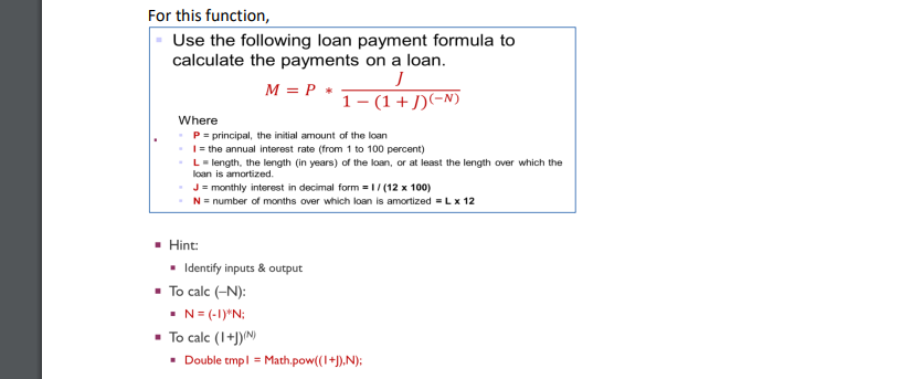 Solved For This Function, Use The Following Loan Payment | Chegg.com