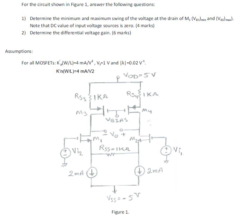 Solved For the circuit shown in Figure 1, answer the | Chegg.com