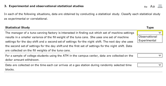 Solved 3. Experimental And Observational Statistical Studies | Chegg.com