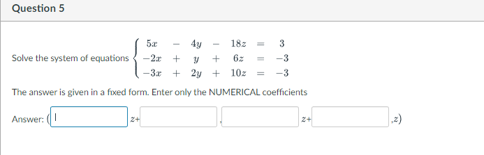 Solved Solve the system of equations | Chegg.com