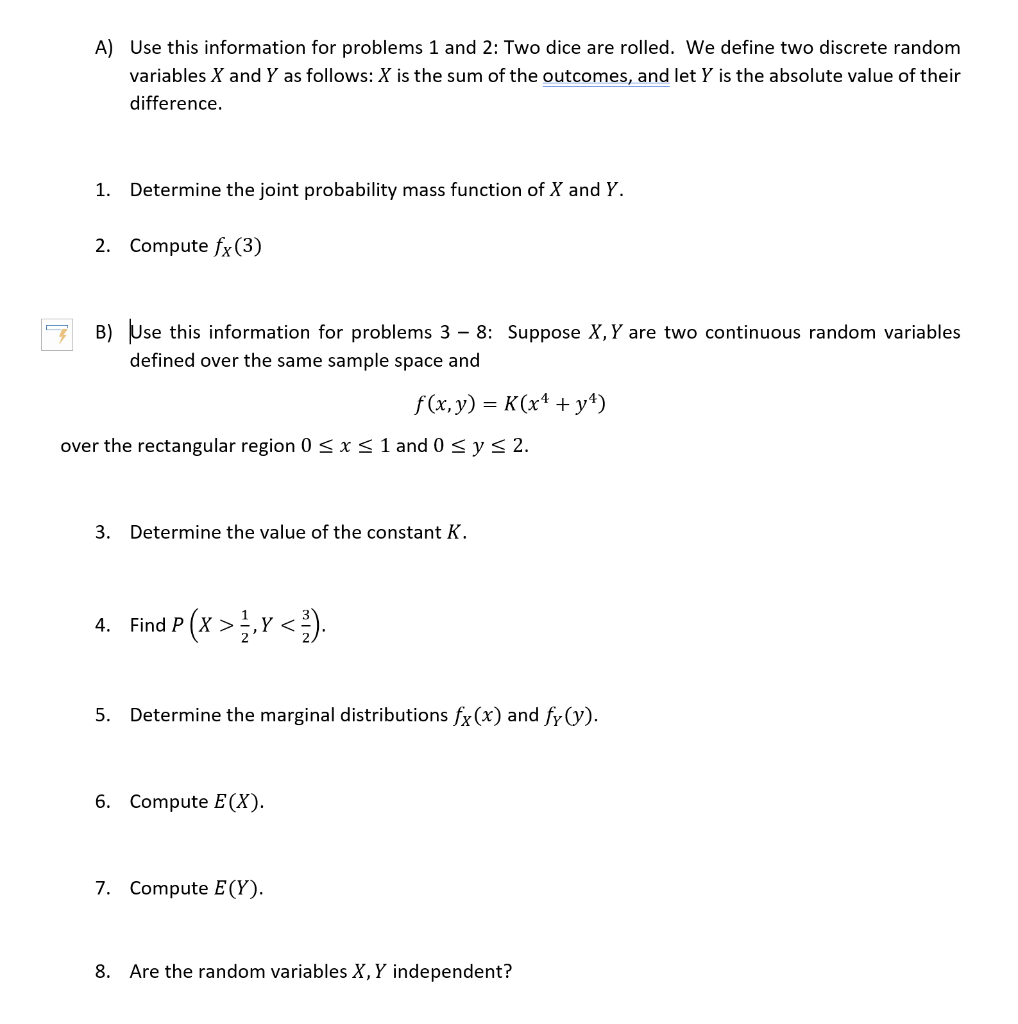 Solved A) Use this information for problems 1 and 2: Two | Chegg.com