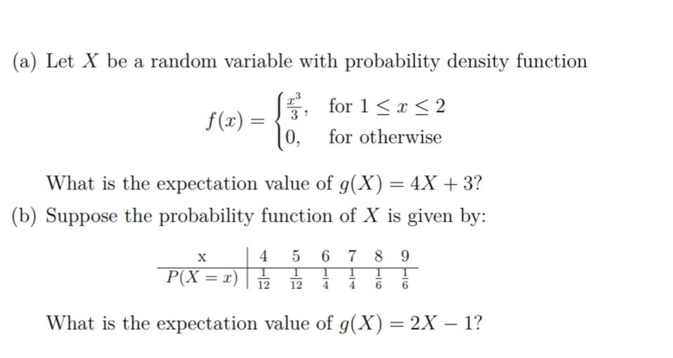 Solved (a) Let X Be A Random Variable With Probability | Chegg.com