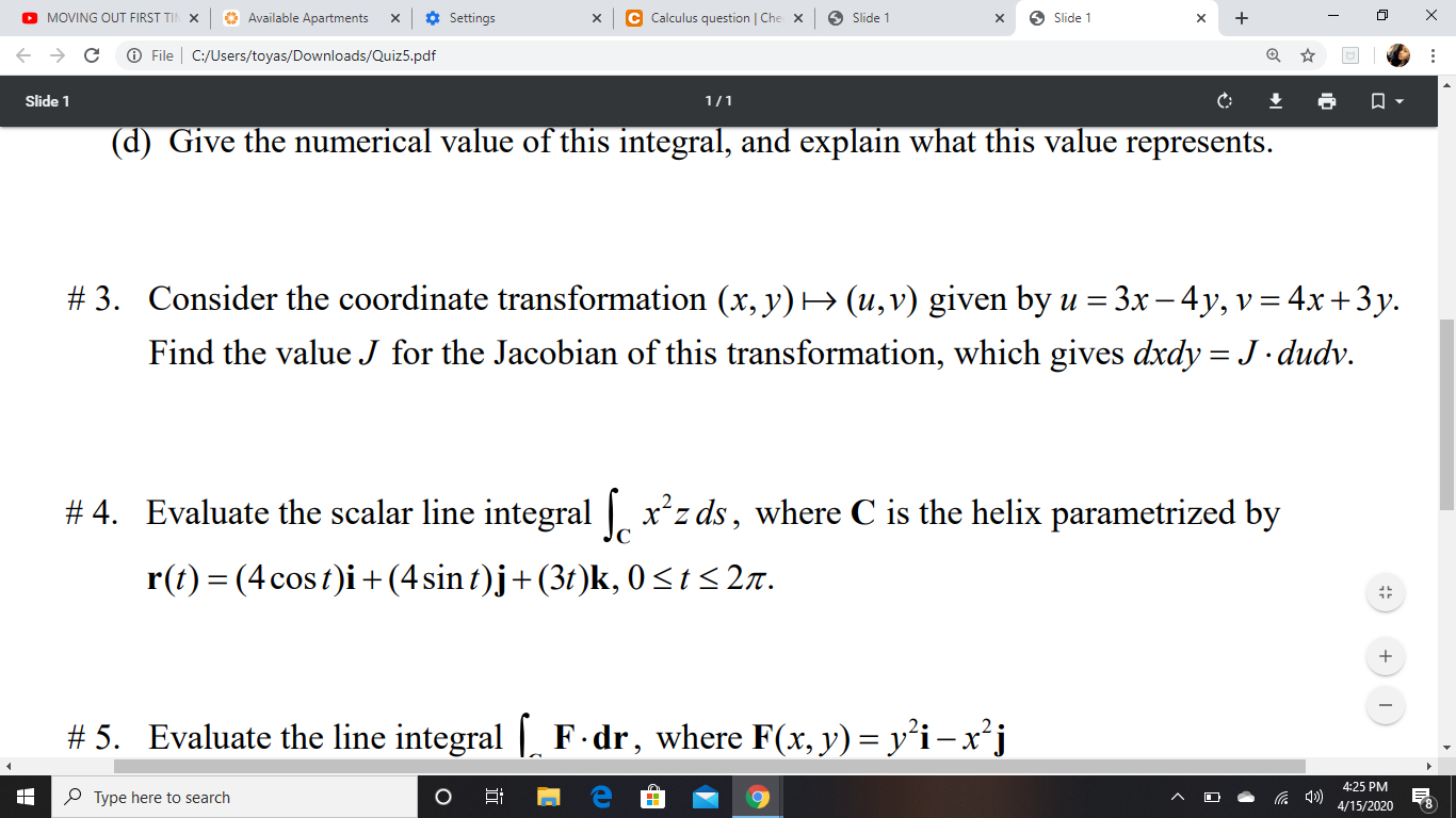 Solved X C Calculus Question Che X Slide 1 X Slide 1 X Chegg Com