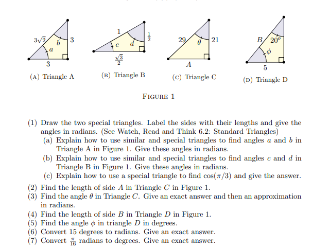 Solved 1 21 B/ 20° √3 3 A 5 (A) Triangle A (B) Triangle B | Chegg.com