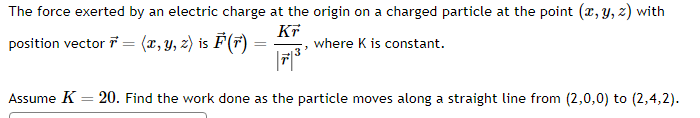 Solved The force exerted by an electric charge at the origin | Chegg.com