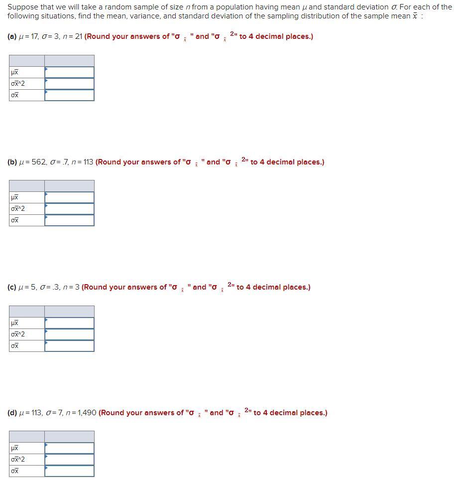 Solved Suppose That We Will Take A Random Sample Of Size Chegg Com