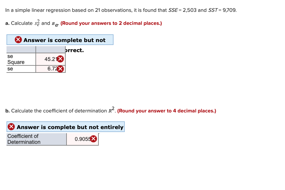 Solved In a simple linear regression based on 21 | Chegg.com