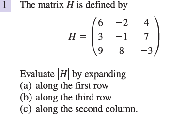 Solved The matrix H is defined by H=⎝⎛639−2−1847−3⎠⎞ | Chegg.com