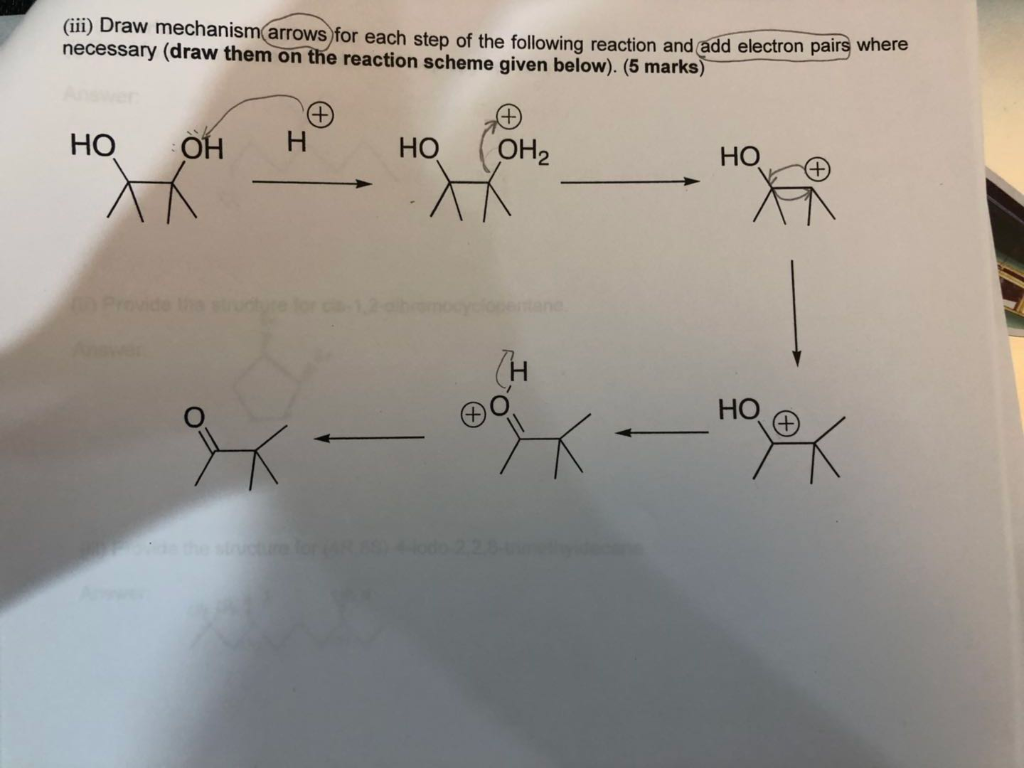 Solved (iii) Draw mechanism arrows for each step of the | Chegg.com