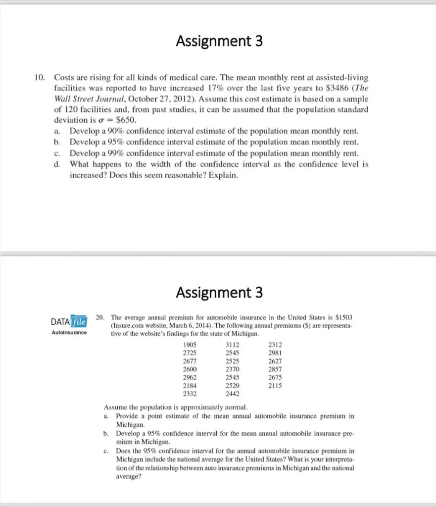 Solved Assignment 3 10. Costs are rising for all kinds of