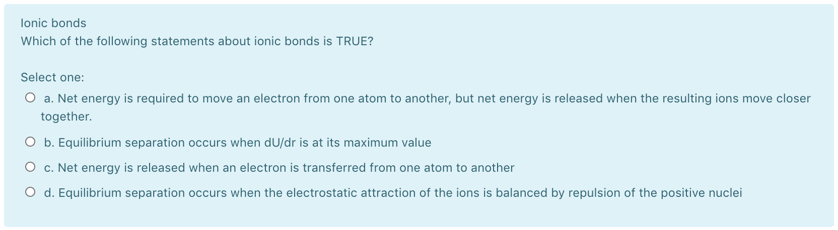 Solved Types of bonding Match the correct description to the | Chegg.com