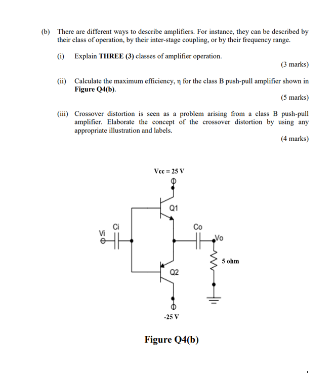 Solved (b) There Are Different Ways To Describe Amplifiers. | Chegg.com