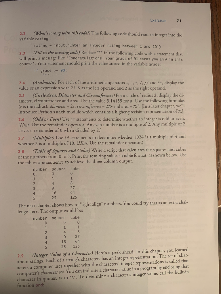 Solved Exercises 71 2.2 (What's wrong with this code?) The | Chegg.com