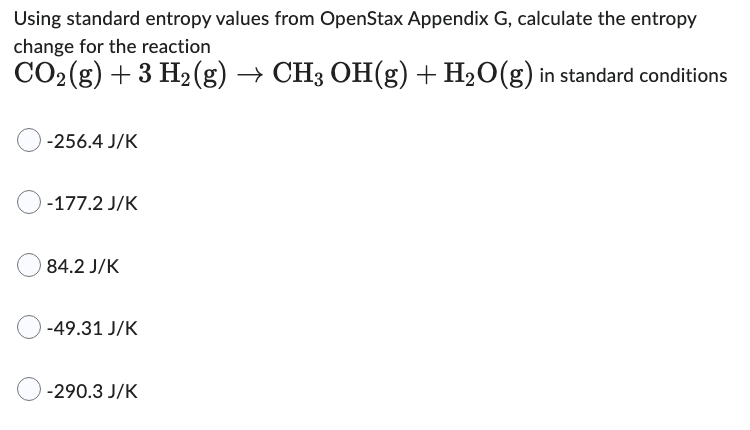 Solved For the reaction CO2( g)+3H2( g)→CH3OH(g)+H2O(g), one | Chegg.com