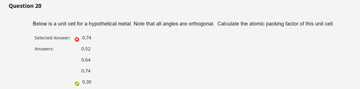 Solved Question 5 Below is a unit cell for a hypothetical | Chegg.com