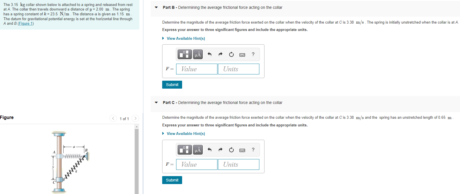 Solved Part B - Determining the average frictional force | Chegg.com