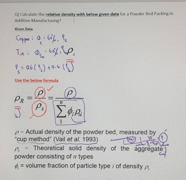 Solved Data - Copper has a density of 1000 Kgs/m3 with | Chegg.com