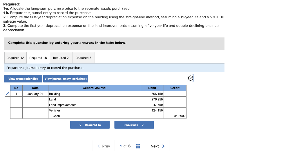 Solved Required: 1-a. Allocate the lump-sum purchase price | Chegg.com