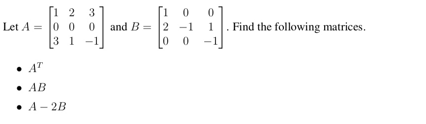 Solved 3 Let A 0 | and B ー1 0 0 | 2-1 1 | . Find the | Chegg.com