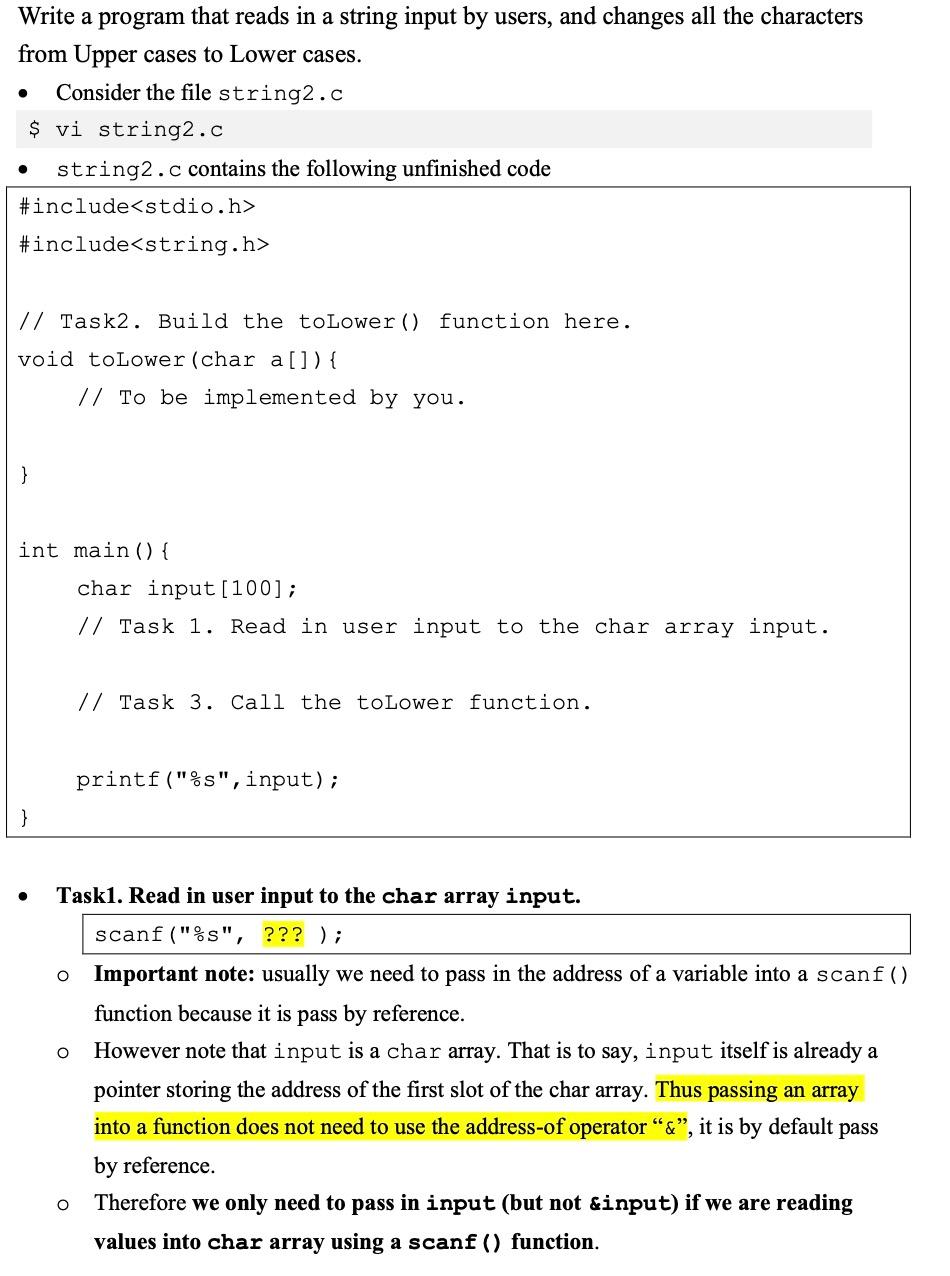 Solved Write a program that reads in a string input by | Chegg.com