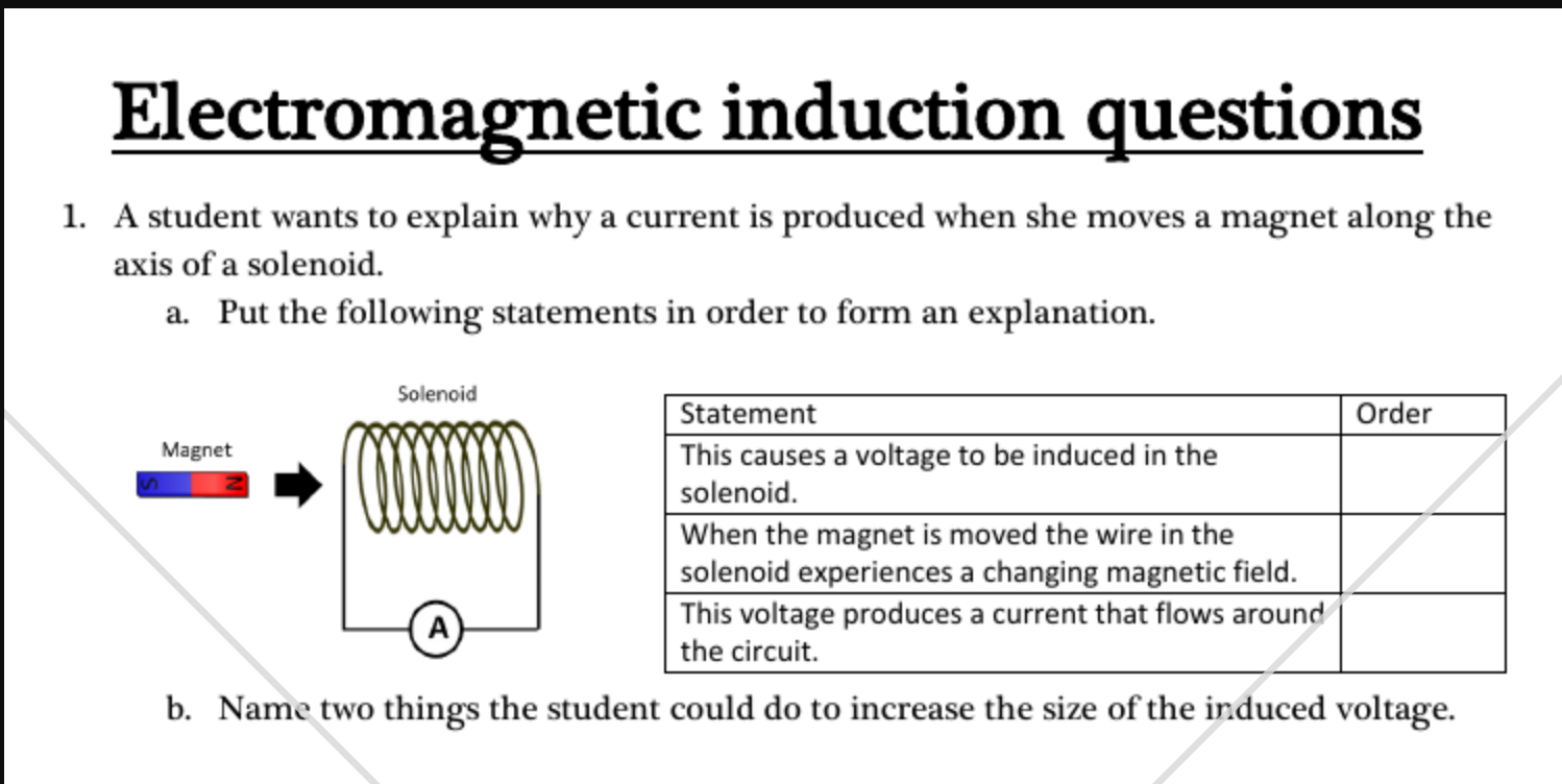 Electromagic Induction Questions 1 A Student Chegg 