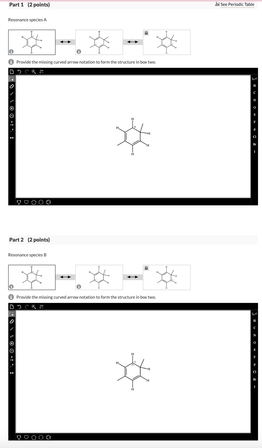 Solved Resonance Species A (i) Provide The Missing Curved | Chegg.com