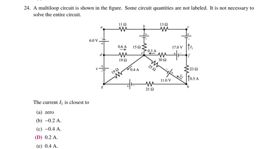 Solved 24. A Multiloop Circuit Is Shown In The Figure. Some | Chegg.com