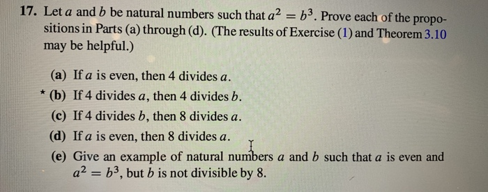 Solved 17. Let a and b be natural numbers such that a-b3. | Chegg.com