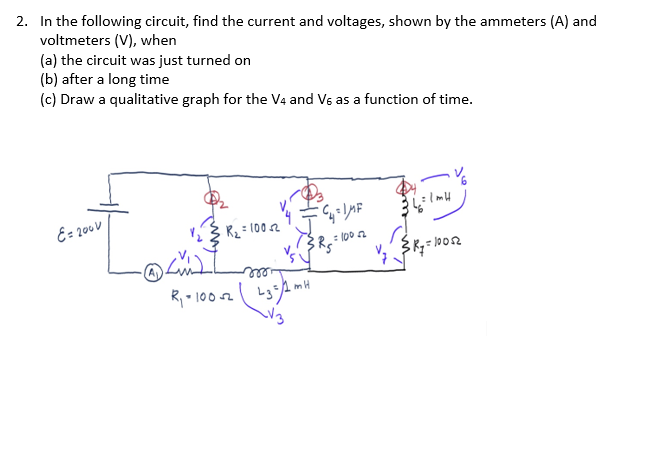 Solved 2. In The Following Circuit, Find The Current And | Chegg.com