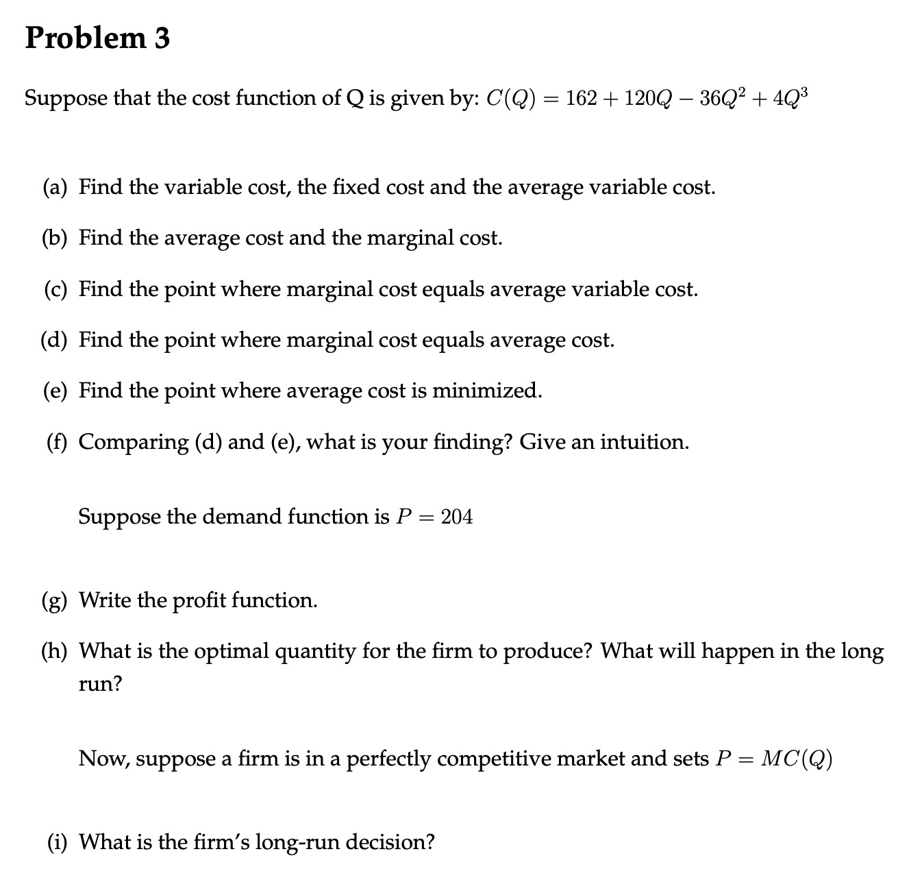 suppose-that-the-cost-function-of-q-is-given-by-chegg