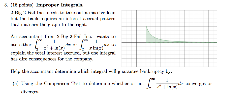 Solved 3. (16 points) Improper Integrals. 2-Big-2-Fail Inc. | Chegg.com
