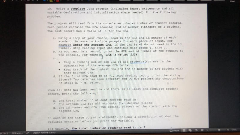 Solved 10 Write a complete Java program (including import | Chegg.com