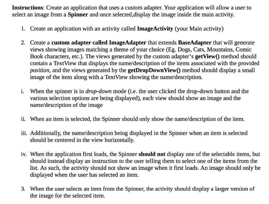 Instructions: Create an application that uses a | Chegg.com