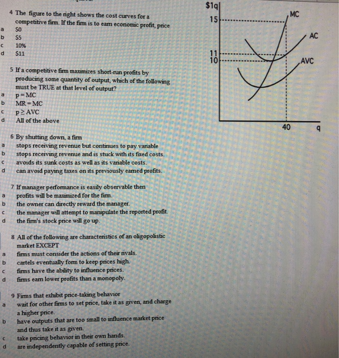 Solved $1q 15 4 The figure to the right shows the cost | Chegg.com