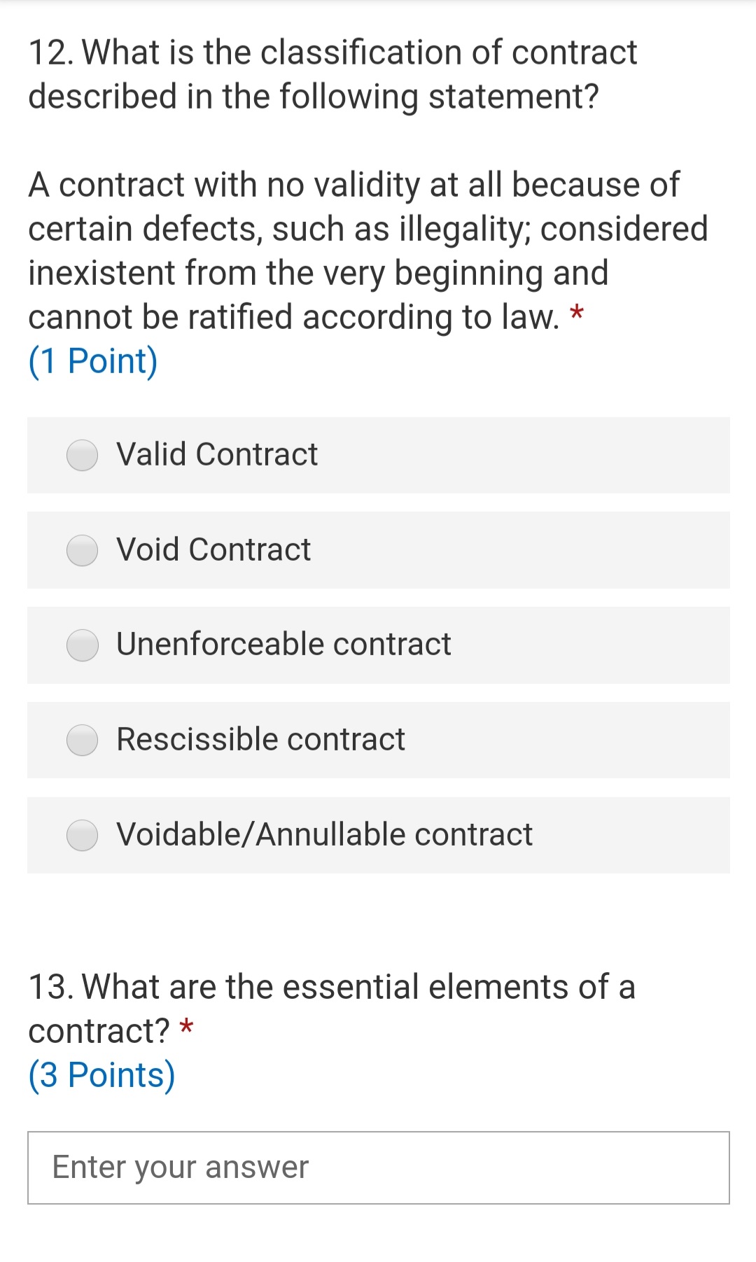 Solved 1. What is the classification of contract described | Chegg.com