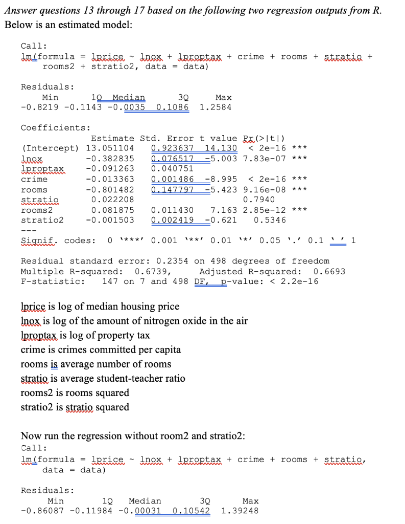 Solved Answer questions 13 through 17 based on the following | Chegg.com
